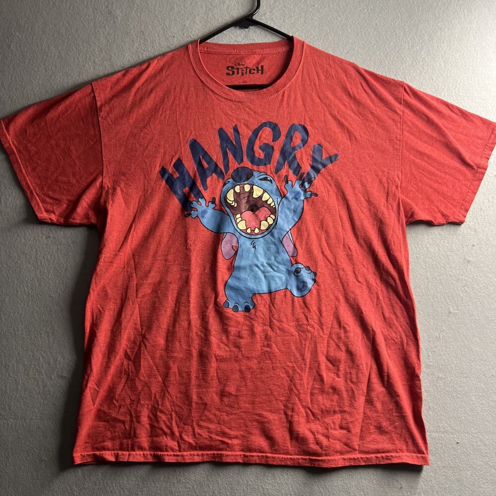 Disney Lilo & Stitch Hangry Stitch Movie Red T-Shirt XL